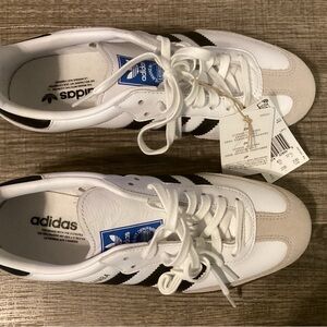 Adidas Classic White and Black Trainers Samba OG J Originals US Size 5 UK 4 1/2